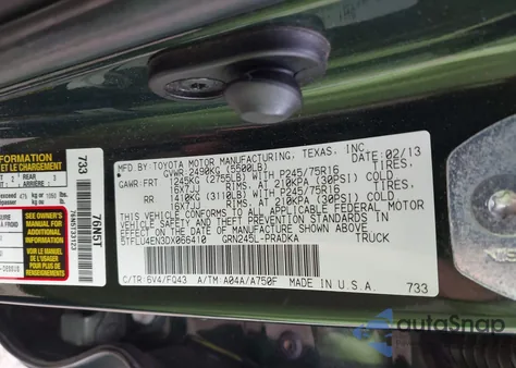 2013 Toyota Tacoma Base V6 из США, поврежденный, VIN 5TFLU4EN3DX066410